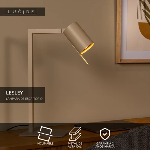 Lucide LESLEY - Lámpara de escritorio - 1xGU10 - Taupe - USP